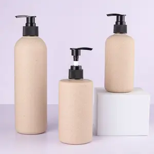 Umweltfreundliche biologisch abbaubare Plastik-Pumpenflasche für Kosmetik Shampoo 100 ml 250 ml Weizenstroh Pumpflasche Verpackung