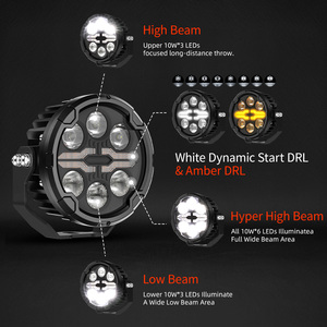 Feux avant de moto tout-terrain Y45 Led 4,5 pouces, faisceau haut et bas, stroboscope, intensité réglable pour Ducati <span class=keywords><strong>KTM</strong></span> Honda Suzuki - Product Image 3