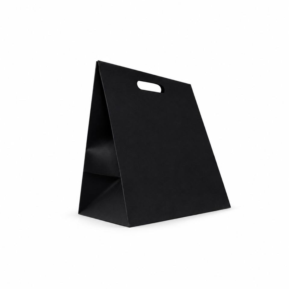 Service Store Logo Black Custom Logo Printed Paper Shopping Bag Die Cut Handle Retail ...