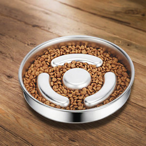 Gamelle pour animaux de compagnie de haute qualité, distributeur de nourriture lente pour chien, en acier inoxydable, avec protection du cou pour l'eau et la nourriture - Product Image 1