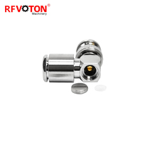 Conector RF de 75 Ohmios, Conector de Cable BNC, Conector Macho de Ángulo Recto con Abrazadera para Cable Coaxial RG59 RG58