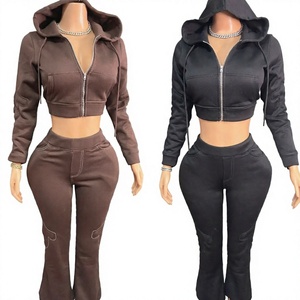 Peeqi FC1400 Summer Hooded Casual Two-Piece Pants & Sweatshirt Set <b>Long</b> <b>Sleeve</b> Embroidered Quick Dry Breathable <b>Women's</b> New Suit - Product Image 2