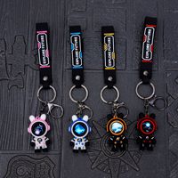 Nouveau créatif ciel étoilé dessin animé astronaute lapin ours porte-clés clé cintre pendentif sac poupée porte-clés pour enfants cadeaux