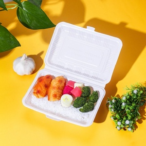 Takeaway Take out Hinged Clamshell Lunch Food Packing Box Disposable Plastic Hinged Food Storage Plastic Containers