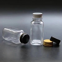 Newray Groothandel 2 Oz 60 Ml Lege Heldere Franse Vierkante Glazen Flessen Sapshot Flessen Met Luchtdichte Aluminium Deksels