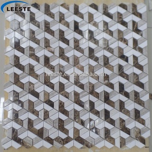 Ubin Mosaik Segi Enam Berwarna (Putih Ek + Kaisar Gelap + Marmer Putih Murni) - Product Image 3