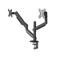 KHCOOHOO Neuer Doppel-Monitorarm mit Gasfeder Anpassbar 17-32 Zoll VESA 75/100 Höhenverstellbar 9KG 360-Grad Stahl