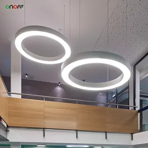 Modern círculo redondo LED pingente luz alumínio halo anel luz com placa PCB LED