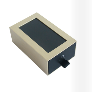 Tiroir d'emballage de produits de soins de la peau d'estampage en aluminium bleu marine pour hommes Style boîte d'allumettes bon marché boîte-cadeau élégante personnalisée OEM Sea Logo - Product Image 3