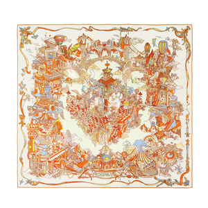 Nieuwe Design 100% Zijden Sjaals 90*90cm Luxe Zijden Sjaal voor Dames Digitale Print Vierkante Sjaal Zijden Hoofddoek - Product Image 5