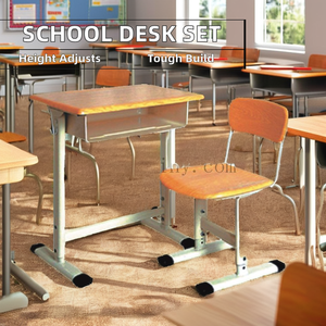 Modern Metal Student School Desk and <b>Chair</b> Set With Adjustable Height for Classroom Use SONGYE Brand 1 Year Warranty ST-0408A ST - Product Image 4