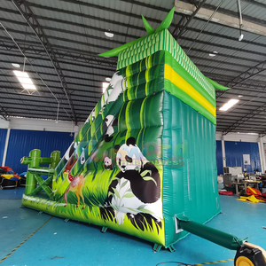 Gran tobogán inflable comercial de doble carril con diseño de panda. - Product Image 5