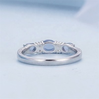 Authentique Pierre Bleue Verre Électroformé Fine Sterling Silver 925 Anneaux pour Filles Mariage Turc Bijoux Proposition Martelage