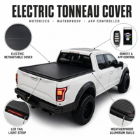 Couverture de benne motorisée rétractable électrique à télécommande pour Jeep Gladiator 2020-2024 et GMC Sierra 1500 2019-2024