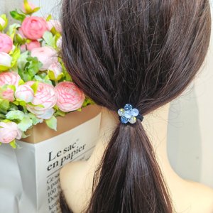Coleteros para Niñas <span class=keywords><strong>Kknekki</strong></span>, Brillantes, Hechos a Mano con Flores de Diamantes de Imitación, Bandas Elásticas para el Cabello de Alta Calidad, Venta al Por Mayor - Product Image 2
