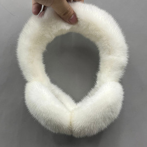 2025 gros hiver chaud doux pleine fourrure cache-oreilles de haute qualité luxe moelleux femmes réel vison fourrure cache-oreilles - Product Image 1