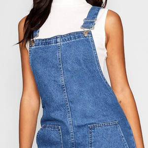 Falda Vaquera Corta Informal de Verano para <span class=keywords><strong>Mujer</strong></span>, Estilo Europeo y Americano, con Bolsillos Delanteros, <span class=keywords><strong>Vestido</strong></span> Tipo Pinafore de Mezclilla, 2022 - Product Image 2