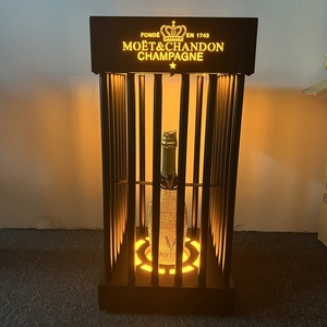 Présentoir à Bouteille LED RICHSHINING <span class=keywords><strong>Personnalisé</strong></span> avec Logo, Cage Lumineuse Dorée pour Champagne, Support Glorificateur de Whisky pour Bar, Fête, VIP - Product Image 5