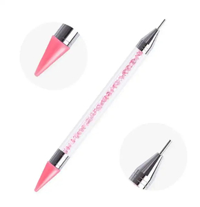 Stylo de sculpture d'ongles en silicone double embout, pinceau de peinture à points, crayon à cire pour strass, ensemble d'outils d'art de manucure en cristal, vente en gros - Product Image 3