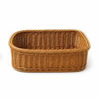 Cesto Portaoggetti in Rattan PP Intrecciato per Soggiorno e Hotel, Vassoio Organizzatore per Forniture Ospiti, Sostenibile e dal Design Moderno e Semplice