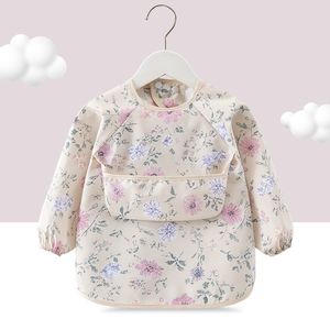En kaliteli su geçirmez çocuk besleme önlükler giyim tepsi bebek yemek önlükler uzun kollu desenli önlükler - Product Image 4