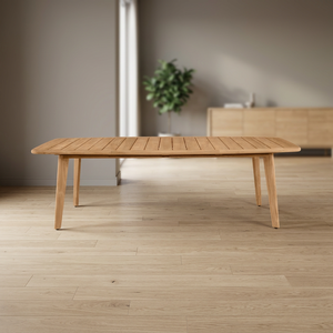Table à manger rectangulaire en bois massif, design scandinave, moderne, écologique, durable, imperméable, stable, mobilier de maison, 8 places - Product Image 2