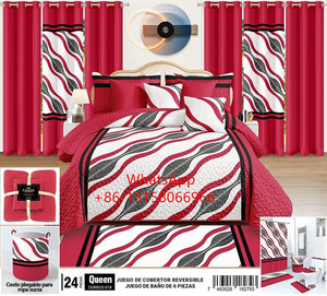 Vua Kích thước <span class=keywords><strong>24</strong></span> mảnh microfiber <span class=keywords><strong>bedding</strong></span> <span class=keywords><strong>Set</strong></span> với phù hợp với rèm cửa đặc biệt thực hiện - Product Image 3