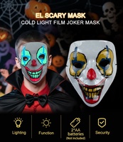 Masque de Clown LED pour Halloween, Purge Effrayant en PVC pour Adulte et Enfant, Masque Lumineux en Fil EL pour Costume de Cosplay, Accessoire pour Fêtes de Festival