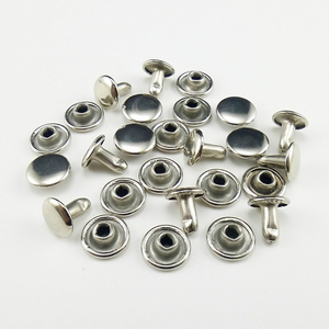 Rivets creux à tête plate en cuivre personnalisés sans nickel à double capuchon pour vêtements en cuir - Product Image 4