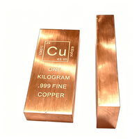 Barres de cuivre pur 999 de 500g, lingots de cuivre fin avec logo personnalisé pour collection et investissement