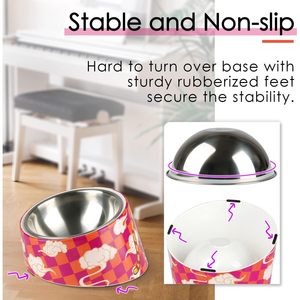 Comedero para Perros y Gatos con Diseño Innovador Antiderrames, Inclinado 15 Grados, Antideslizante, Forma Redondeada, Capacidad de 0.5 Tazas - Product Image 3