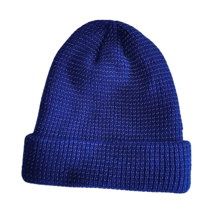 Gorro de punto azul real, gorra de invierno con logotipo personalizado