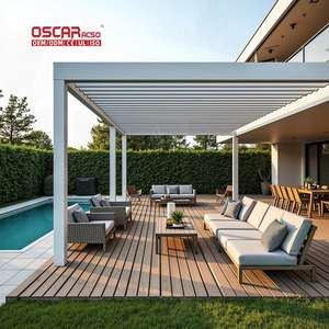 Pergola bioclimatique imperméable en aluminium pour <span class=keywords><strong>jardin</strong></span> extérieur, terrasse, patio, bord de piscine, abri d'ombrage pour la détente - Product Image 1