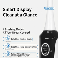 Nouvelle brosse à dents électrique étanche avec écran LCD, 4 modes, sonique, automatique, rechargeable, pour adultes