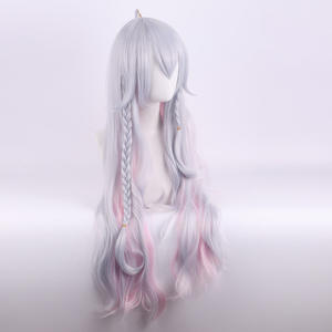 Perruque synthétique Ainizi 70 cm Body Wave Ombre argent rose pour cosplay, personnage de Kagura <span class=keywords><strong>Nana</strong></span> - Product Image 4