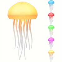 Lampe méduse dansante automatique, lumière de nuit LED avec commande vocale, écologique, couleur changeante pour salon