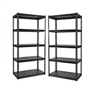 Étagère de rangement pour entrepôt domestique, sans boulons, double face, légère, en acier, 2 niveaux, robuste, sans dossier, protégée contre la corrosion, montage rapide - Product Image 3