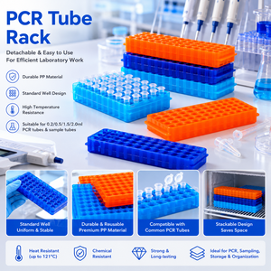 Degao Soporte de Plástico de Doble Cara para 96 Tubos de Centrífuga de 0.5ml, 1.5ml y 2ml, para Uso con PCR y Microcentrífuga - Product Image 2
