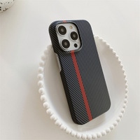 Coque rigide rayée de Style britannique demi-sac étui de téléphone portable de luxe avec poignée de téléphone pour 171615ProMax hommes femmes