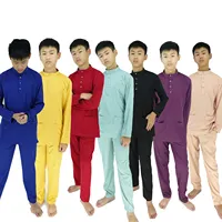 202 Fabrikant Maleisië Traditionele Kleding Mannen Kinderen Satijn Kurta Suits Kurta Sets Baju Malayu Melayu