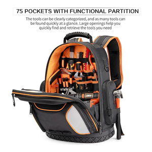 <span class=keywords><strong>Sac</strong></span> à <span class=keywords><strong>dos</strong></span> porte-<span class=keywords><strong>outils</strong></span> robuste en polyester 1680D avec base moulée pour le transport d'<span class=keywords><strong>outils</strong></span> de travail - Product Image 5