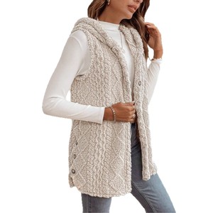 Chaleco con Capucha de Forro Polar de Doble Cara para Mujer, Estilo Casual, para Otoño e Invierno - Product Image 5