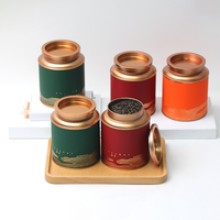 Boîte à thé en métal hermétique de qualité alimentaire avec logo personnalisable, adaptée au thé noir, au thé vert et au thé à la peau de mandarine.