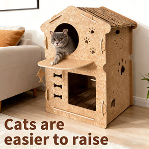 Mignonne <span class=keywords><strong>cabane</strong></span> en bois pour <span class=keywords><strong>chat</strong></span>, lit pour animal de compagnie semi-fermé, niche de luxe pour <span class=keywords><strong>chat</strong></span>, mobilier d'intérieur avec <span class=keywords><strong>coussin</strong></span> - Product Image 6