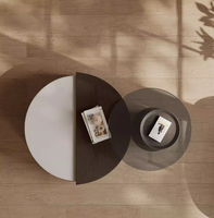 Meubles de salon de style italien moderne et luxueux, table basse en bois massif faite à la main avec rangement pour usage domestique