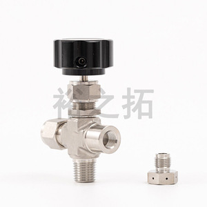 Vanne de cylindre haute pression en acier inoxydable 304 316L, type à trois voies angulaire, pour utilisation avec gaz corrosifs et liquides sous pression moyenne - Product Image 3