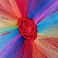 Jupe tutu arc-en-ciel de carnaval en organza et mousseline à volants, costume Y2K longueur cheville pour femme adulte grande taille, fête d'Halloween et Pride