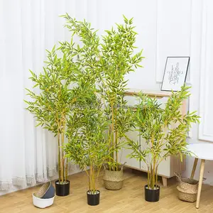 A-072 Indoor Outdoor Artificial Bamboo Tree High Simulation Evergreen Bonsai Potted Faux Bamboo Christmas Graduation New Year