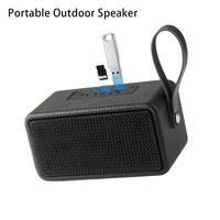 Enceinte portable Admirer 12W pour V5.0 avec entrée USB et AUX, boîtier en bois, micro intégré, utilisation extérieure, noir