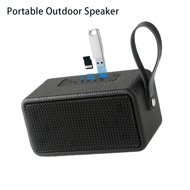 Admirer 12W Portable for V5.0 Speaker with USB & AUX Input Wood Cabinet Built-in Mic Outdoor Use Black
